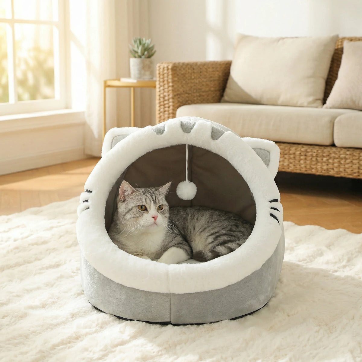 ZENVIPAW Cozy Cat Cave Bed