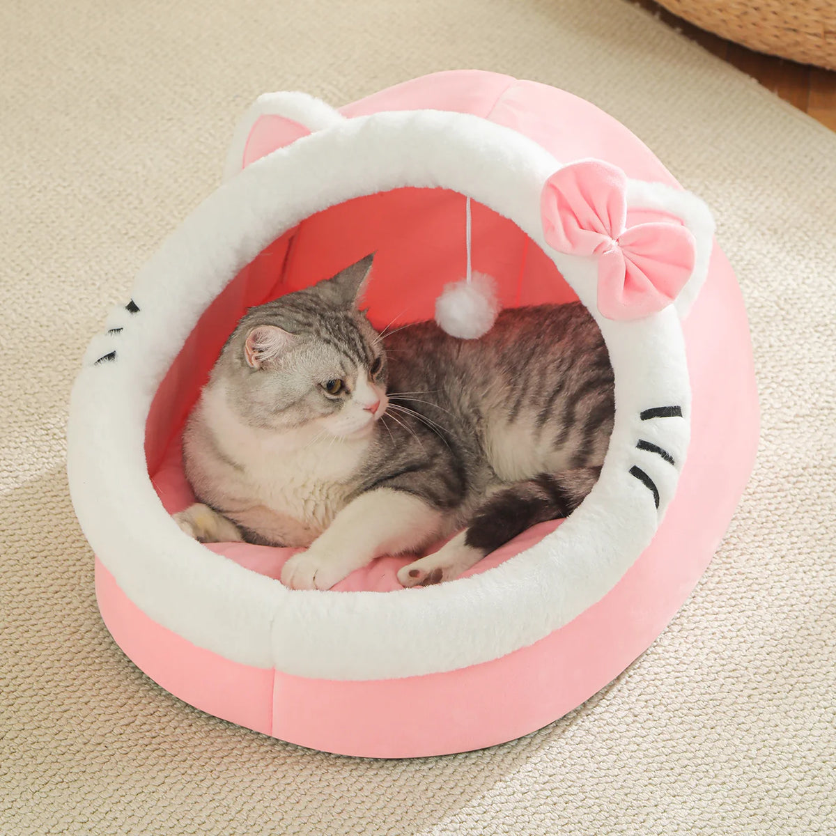 ZENVIPAW Cozy Cat Cave Bed