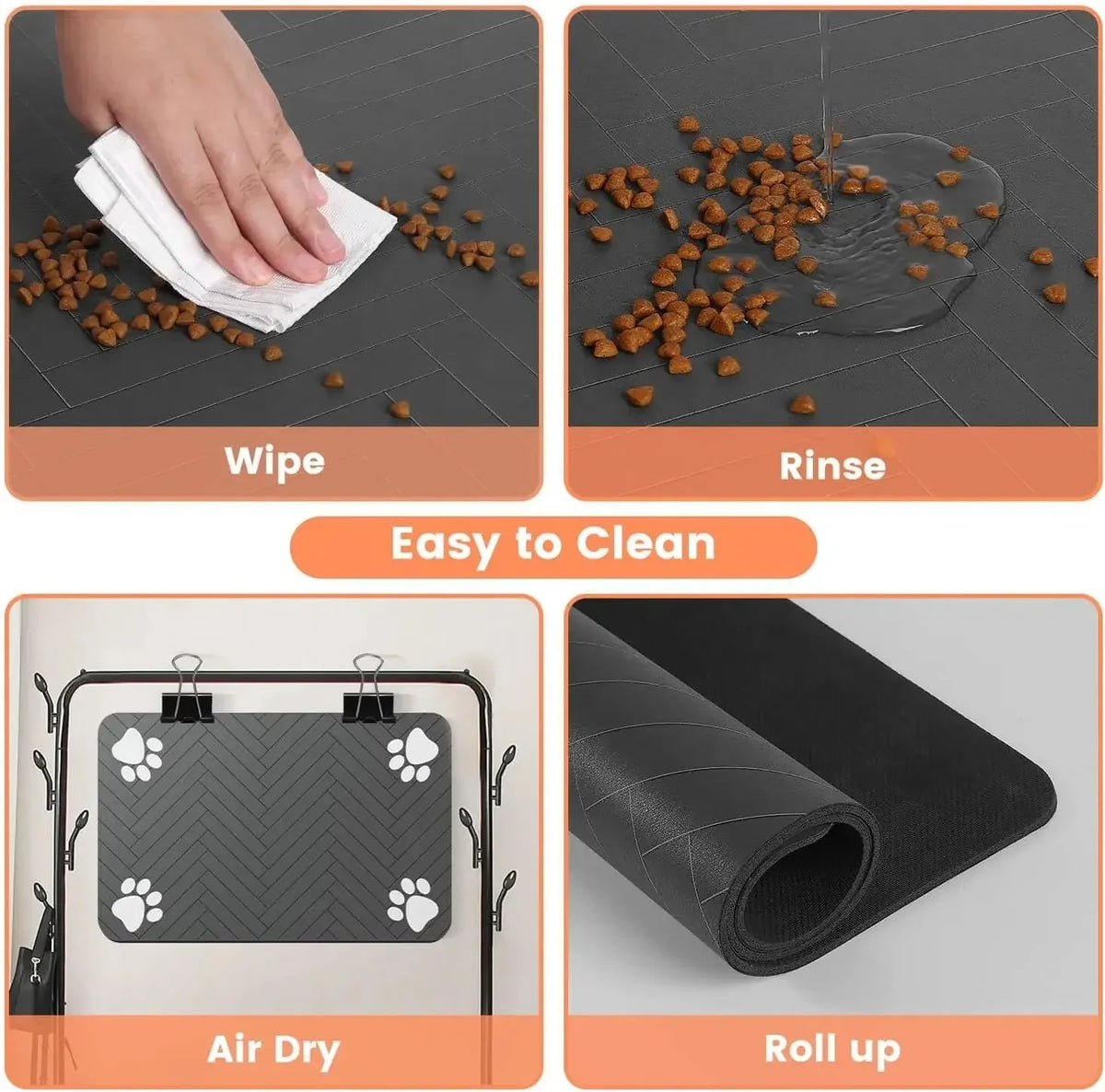 ZENVIPAW Quick-Dry Absorbent Pet Feeding Mat