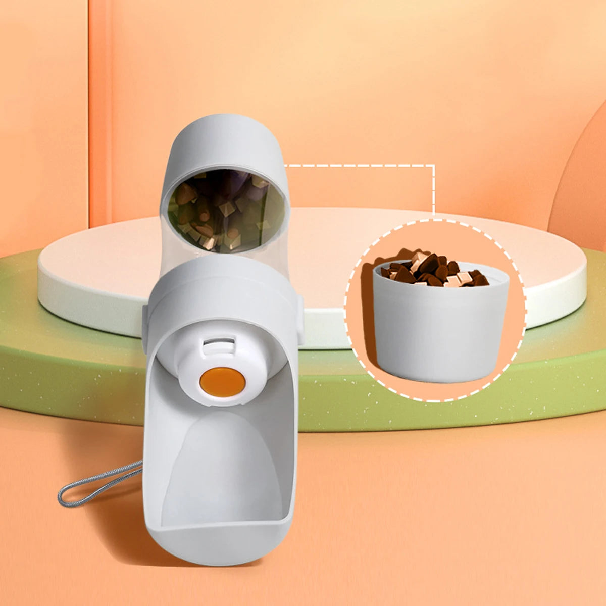 ZENVIPAW 2-in-1 Portable Pet Water & Food Bottle
