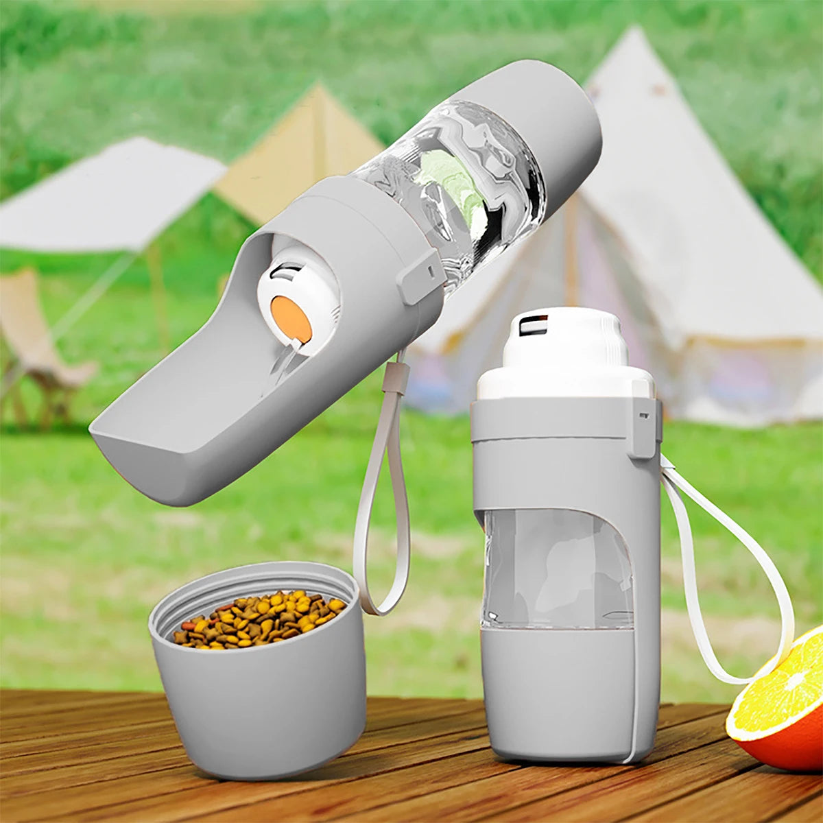 ZENVIPAW 2-in-1 Portable Pet Water & Food Bottle